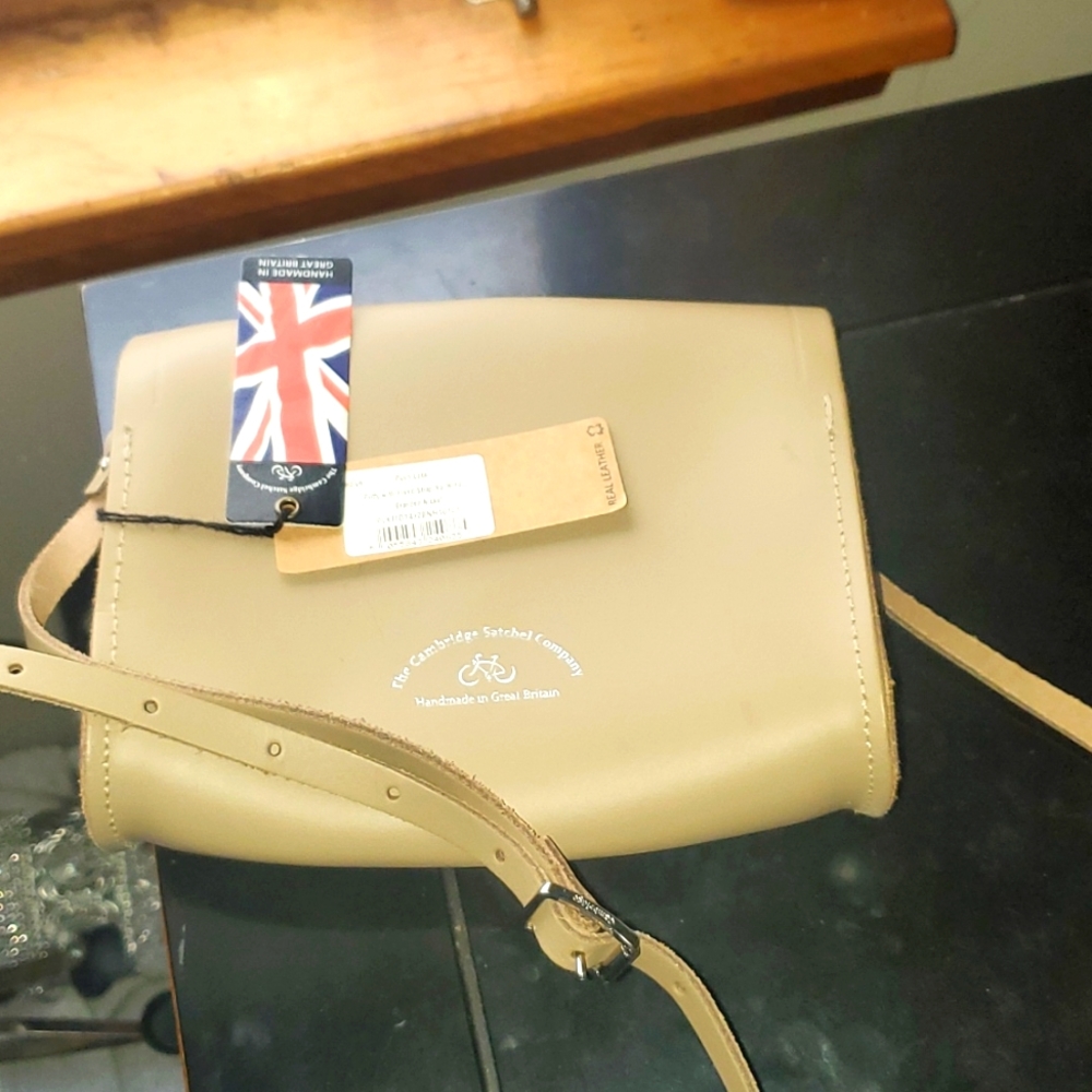 Cambridge Company Beige Leather Satchel